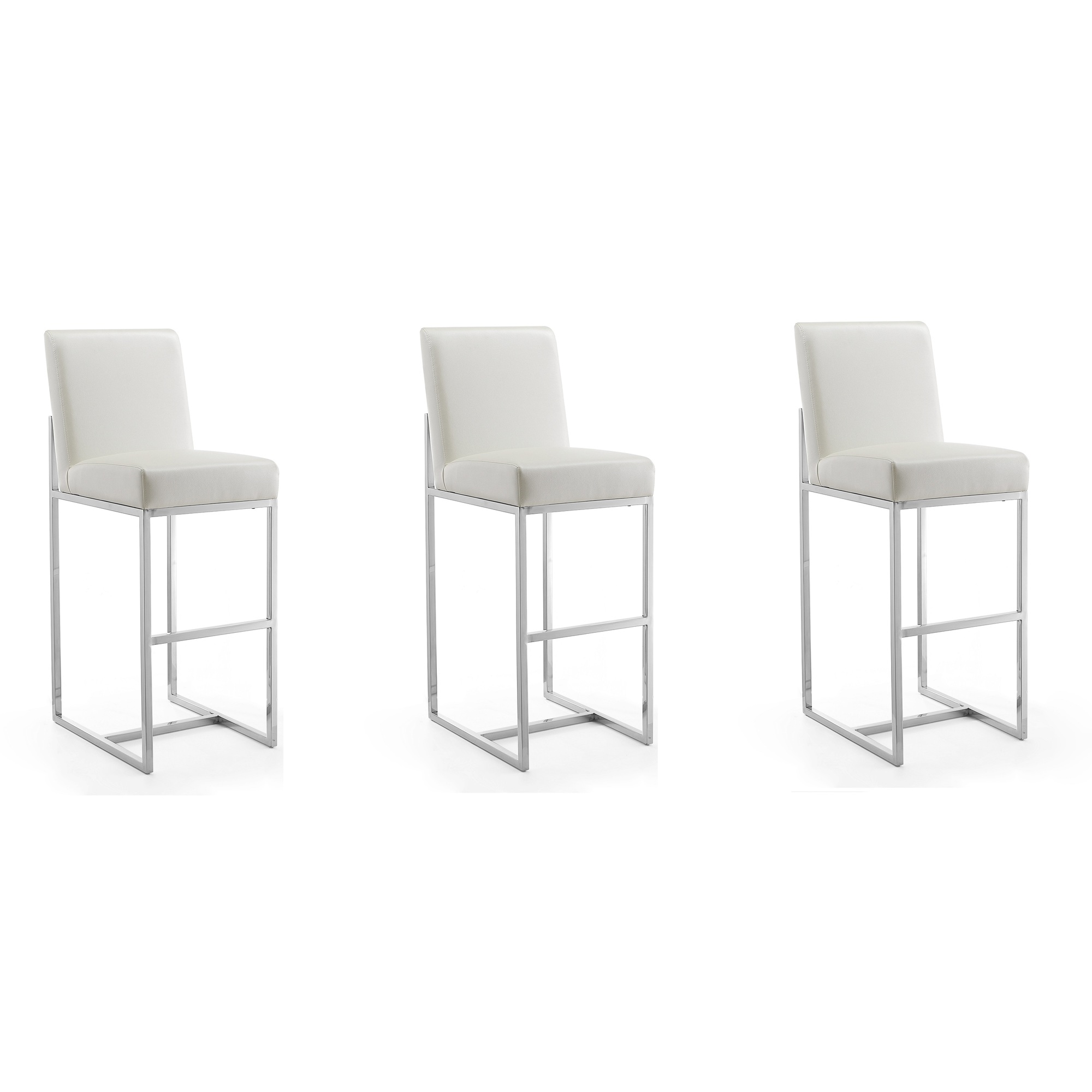 Manhattan Comfort, Element 42.13in. Pearl Steel Stool Set of 3 Primary Color White, Included (qty.) 3 Model# 3-BS010